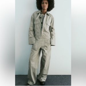 Zara NWT full length gabardine jumpsuit M, L